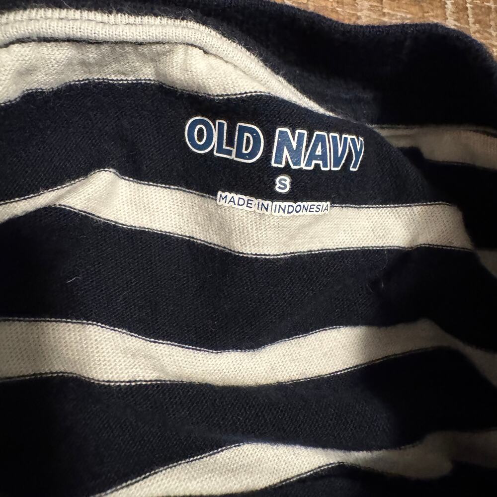 Old Navy Womens Small Navy White Striped Sleeveless Top Side Tie Muscle Tee - Picture 6 of 8